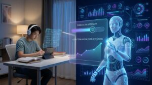 AI digital twin learning agent analyzing student data to personalize curriculum difficulty in real time